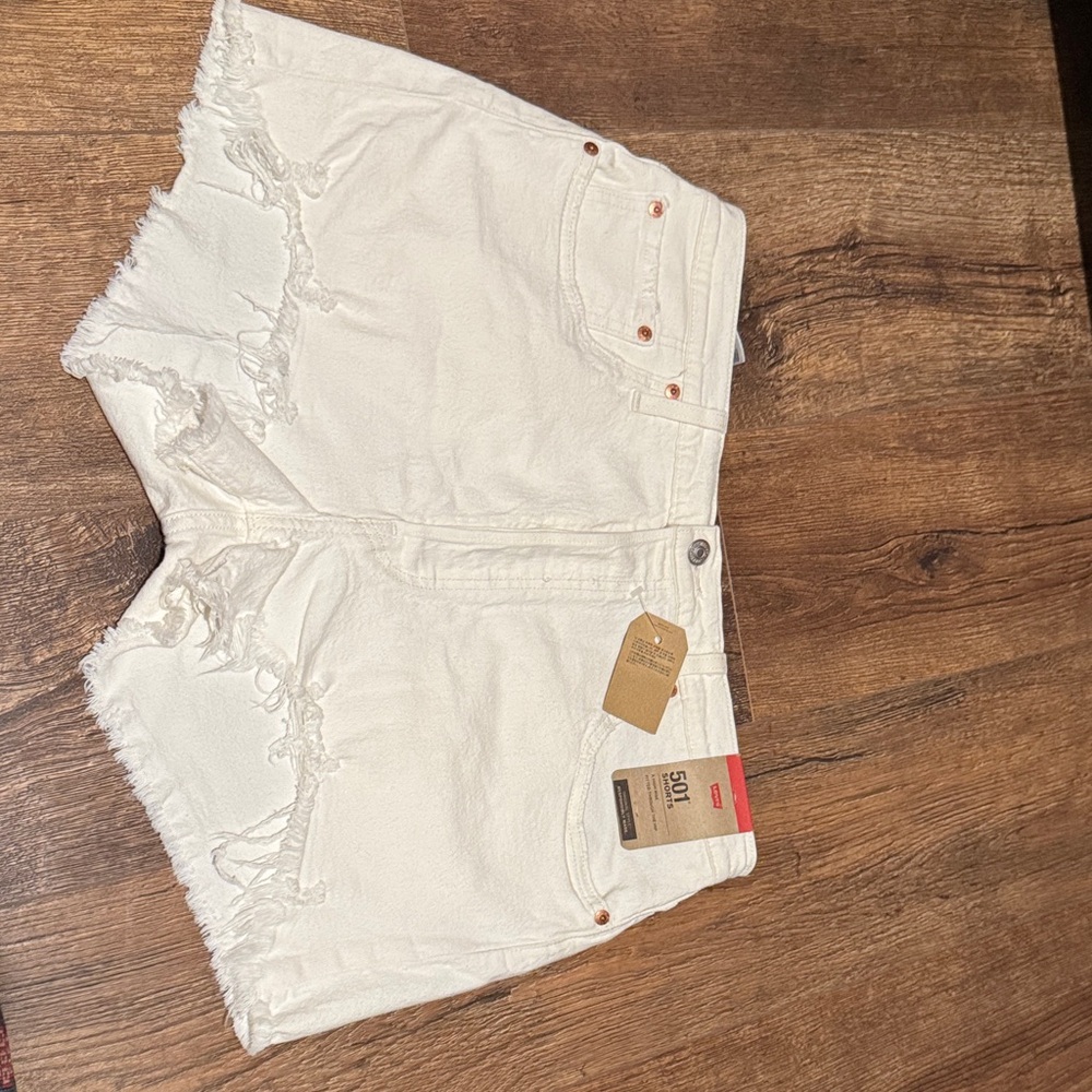 Levi's Off-White Jean Shorts